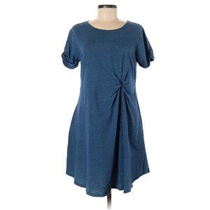 Holding Horses 100% Cotton Blue Casual Dress Size M